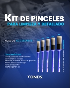 Kit De 5 Pinceles De Detallado Automitriz Interno – 2005065
